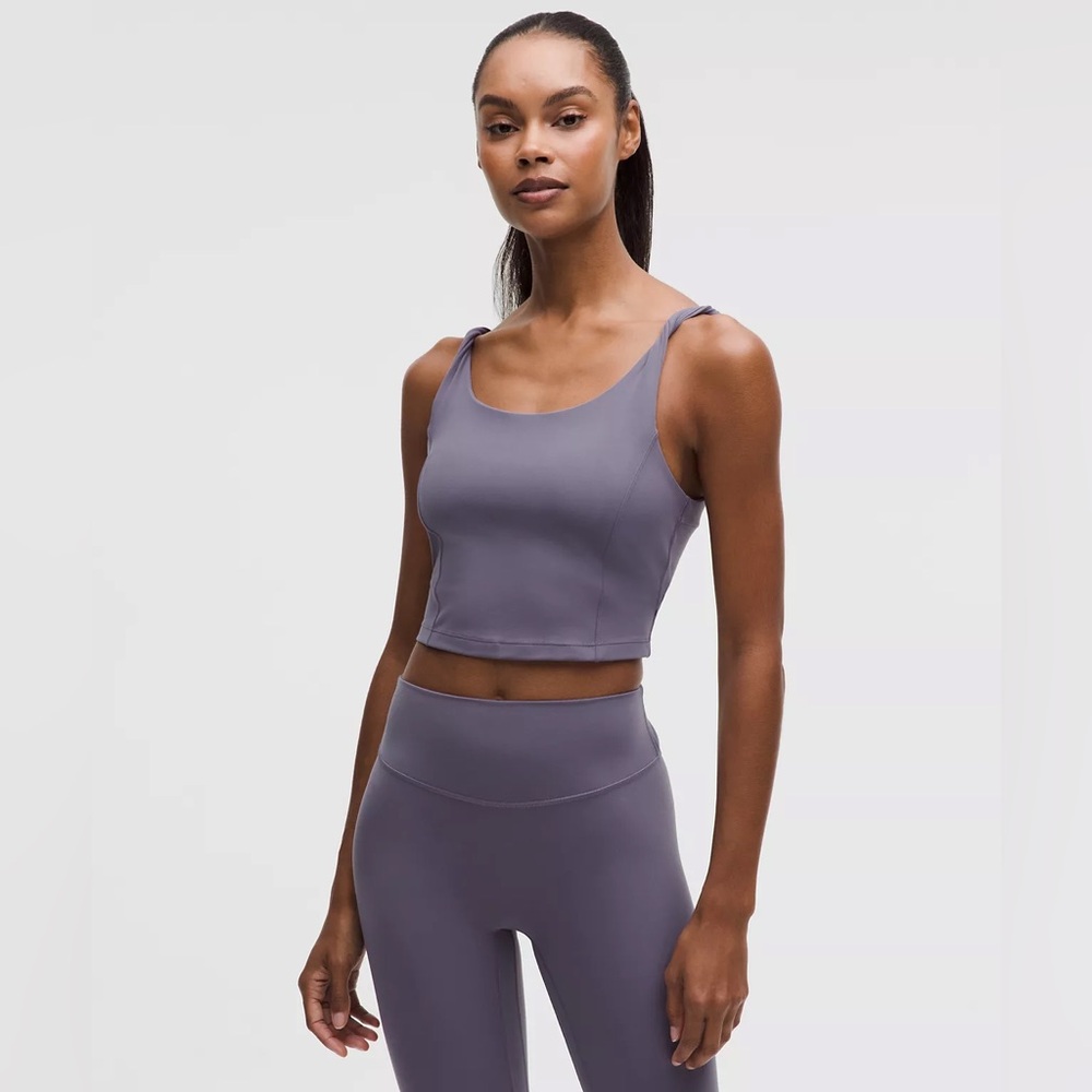 NEW LULULEMON Align Twist-Strap Cropped Tank TopCup- Grap Mist (size XXS)